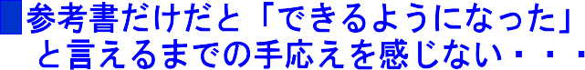 参考書だけだと「できるようになった」と言えるまで手応えを感じない・・・