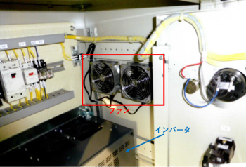 インバータ盤のファン