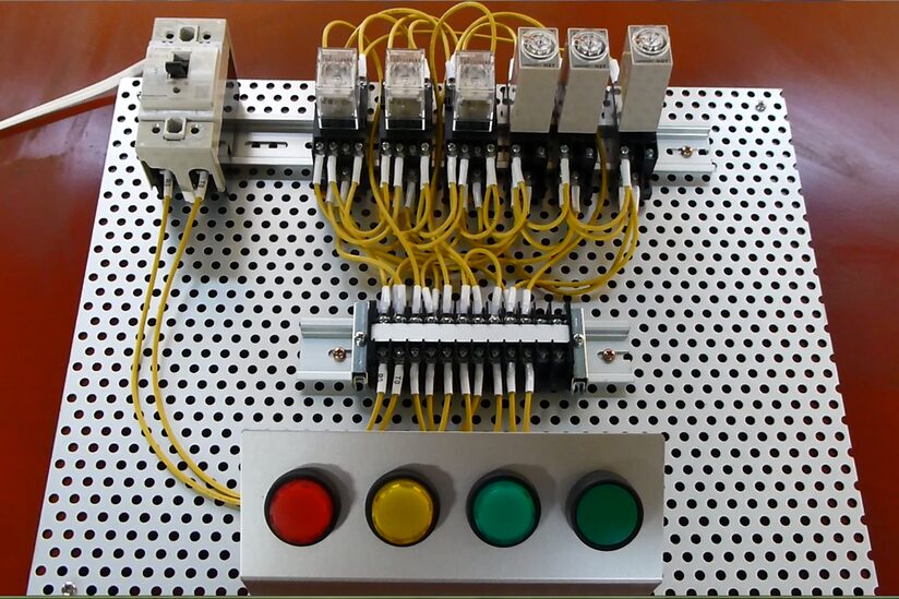 電磁リレーと電子タイマーを学習する実習キット