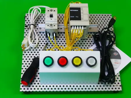 PLC　勉強教材５点セット 実習キット付きPLC（シーケンサ）教材～自宅で講習を～